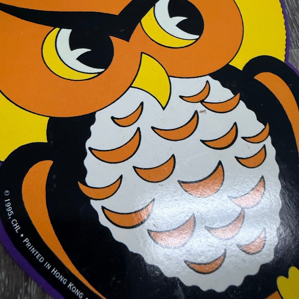 Vintage 1995 Halloween Die Cut Decorations Lot Witch Frankenstein Cat Bat 8pc - Picture 9 of 11